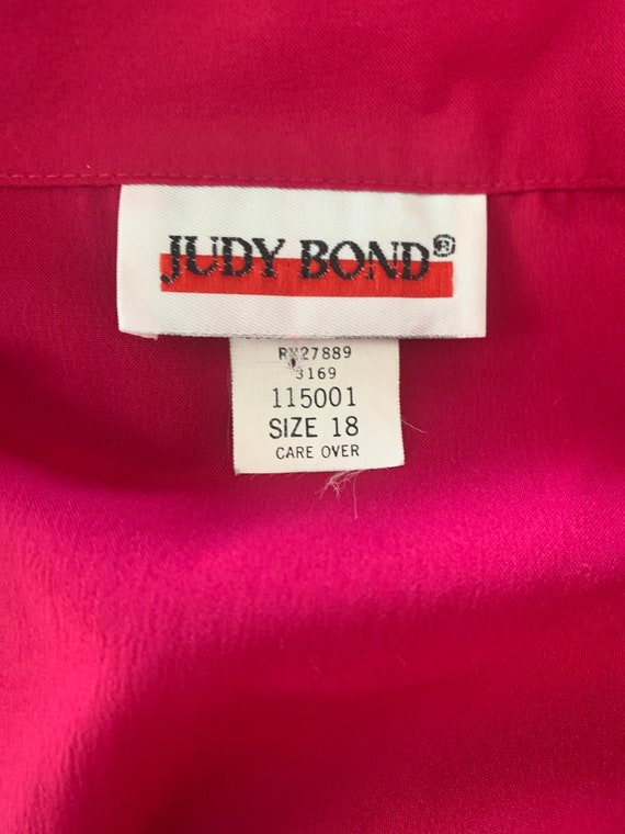 XL - Vintage Judy Bond Blouse Bright Magenta Long… - image 5