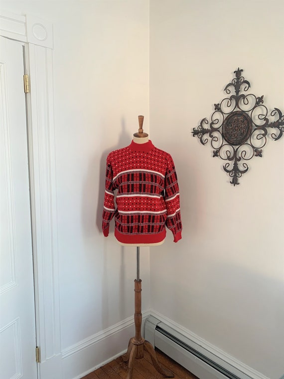 M - Vintage Women's Red Sweater 1990s American Pri