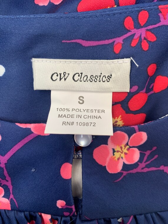 S - Vintage Sleep Shirt Top Floral Print Polyeste… - image 7