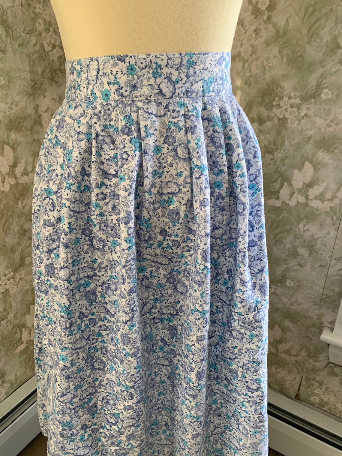 Vintage JC Penney Floral Pleated Skirt Femme 12 Medium Etsy
