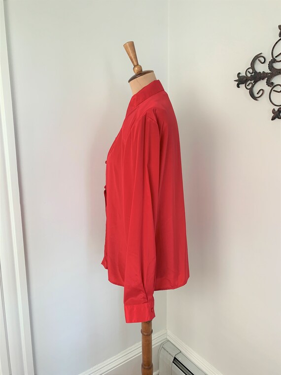 L - Vintage Red Blouse 1990s Witt Collection Shou… - image 5