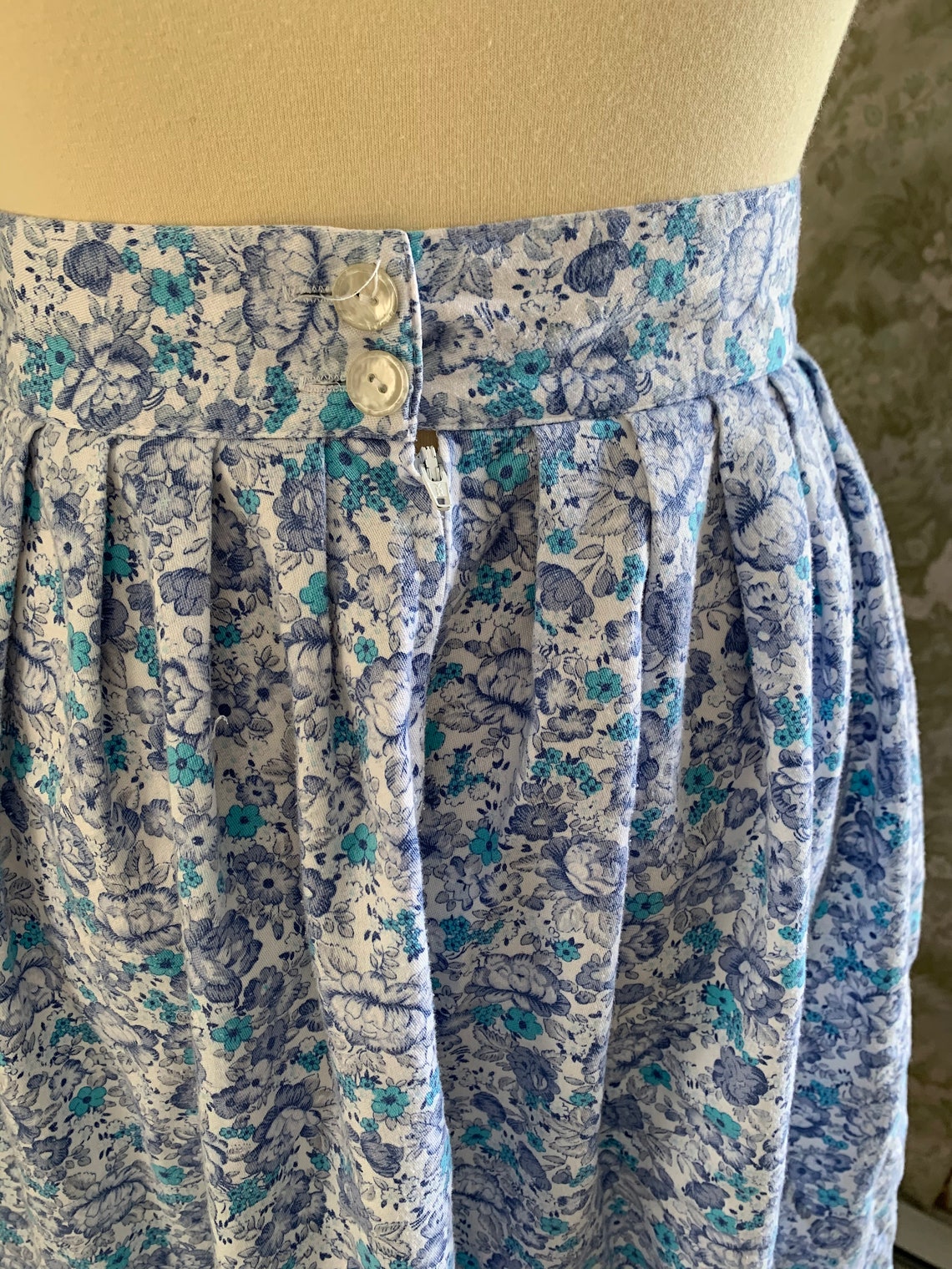 Vintage JC Penney Floral Pleated Skirt Femme 12 Medium Etsy