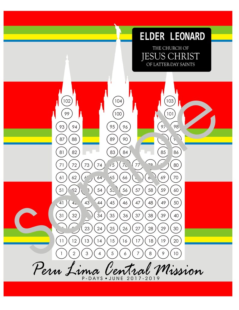 Custom LDS Missionary Countdown Chart | Etsy