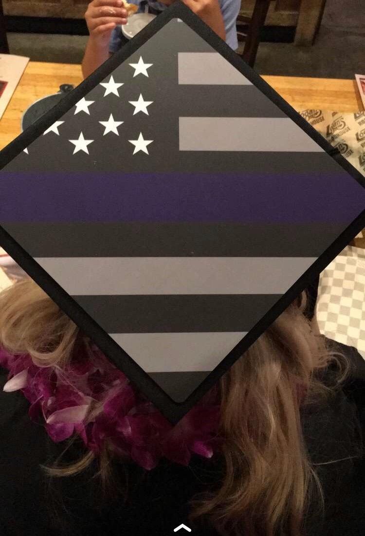 Grad Cap Topper Thin Blue Line , Graduation Cap Decorations by Tassel ...