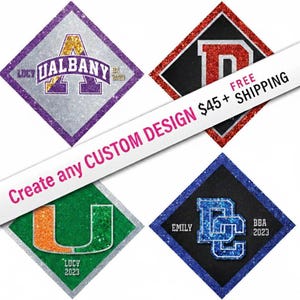 Create Any High school, College Logo Graduation Cap Topper for 45. Free shipping. Grad Cap Topper Design Assistance - Custom