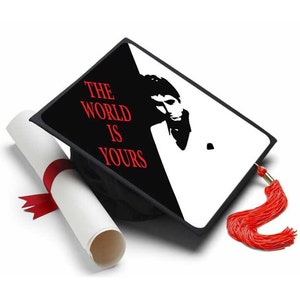 Grad Cap Topper The World Is Yours - Scarface , Graduation Cap Decorations by Tassel Toppers