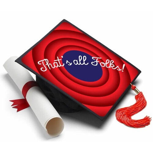 That's All Folks Decorated Grad Cap Decorating Kit Etsy