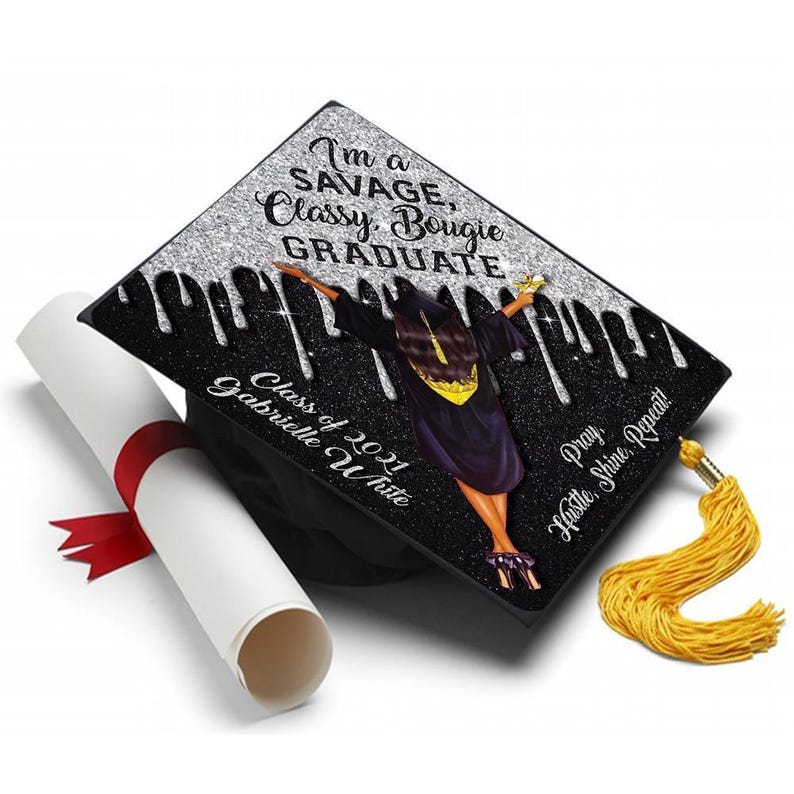 Asistencia para el diseño de adornos para birretes de graduación: decoración personalizada para birretes de graduación imagen 2