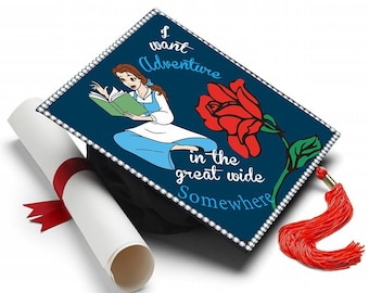 Grad Cap Topper Beauty and the Beast , Graduation Cap Decorations by Tassel Toppers