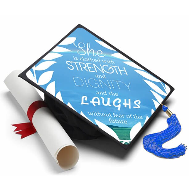 She laughs without fear of the future graduation cap Clearance