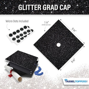 DIY Glitter Grad Cap Topper, Easy to Apply Tassel Topper, Class of 2026