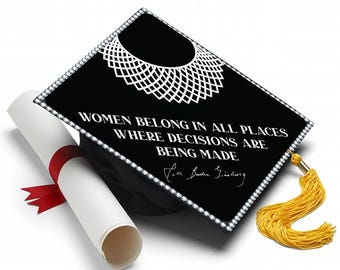 Ruth Ginsburg Grad Cap Topper, Graduation Decor by Tassel Toppers - Motivational Themed Graduation Gifts