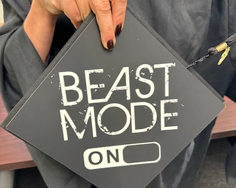 Grad Cap Topper Beast Mode , Graduation Cap Decorations by Tassel Toppers