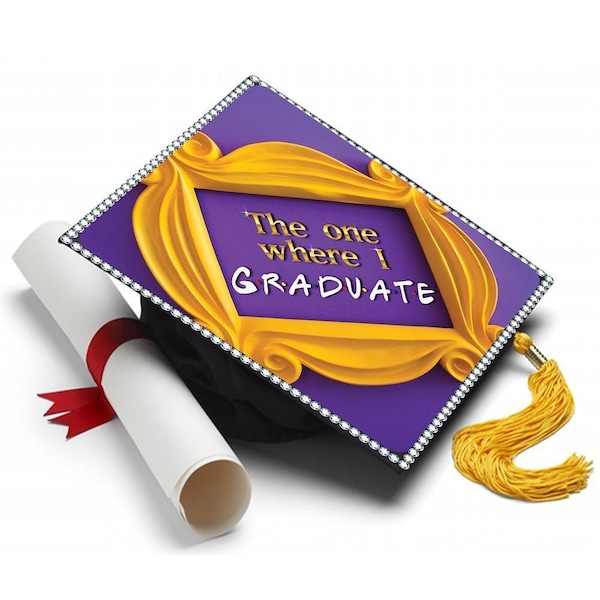 Grad Cap Topper Friends TV Show , Custom Graduation Cap, Graduation Cap Topper, Graduation, Grad Cap, Personalized Grad Cap