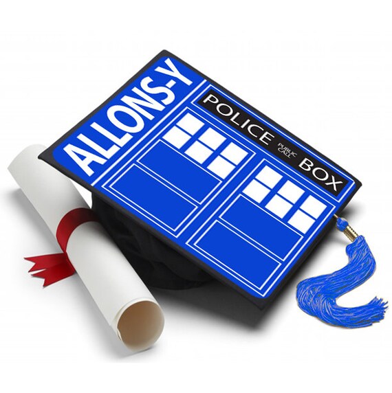 Dr Who Allons Y Decorated Grad Cap Decorating Kit Ideas Etsy