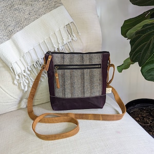 Small Fairfield Wool and Leather Crossbody Bag