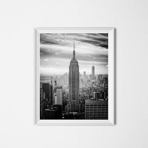 New York Print, NYC Print, Black & White Photo, City Print, Travel Printable, INSTANT DOWNLOAD, Modern Home Decor, Empire State Building image 2