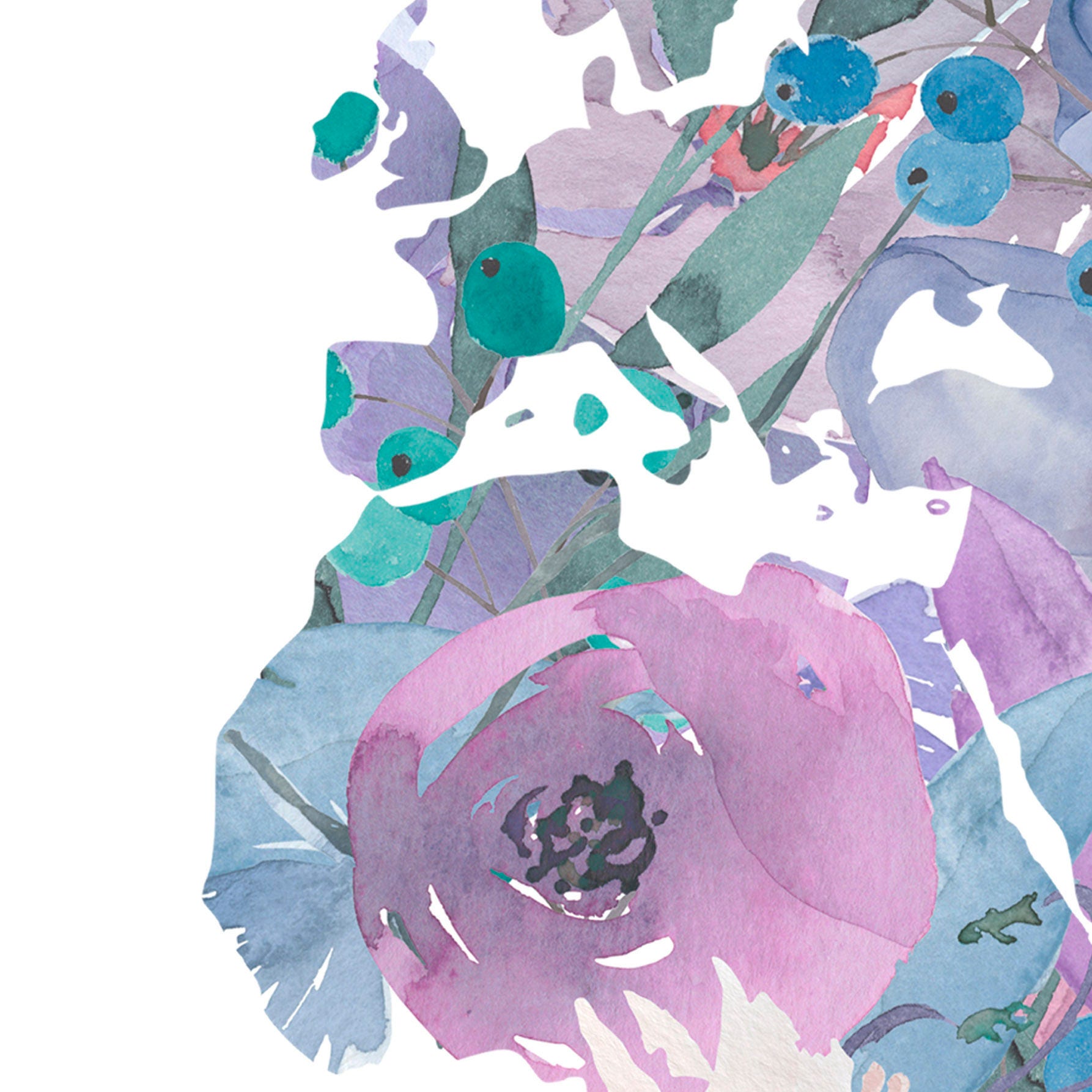 Watercolor Floral World Map Art Print - Etsy