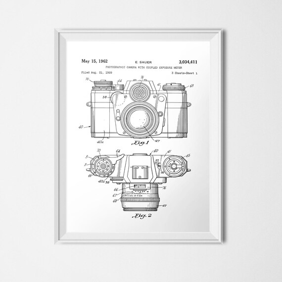 Camera Patent Print INSTANT DOWNLOAD Camera Printable Black | Etsy