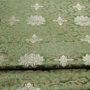 Breiter Stoff, grüne Farbe Brokatstoff, Jacquard Brokatstoff, Brautkleidstoff, Cosplaystoff, Massenware