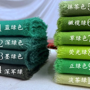 10 Color green color plain style cotton linen fabric, background fabric, tablecloth fabric, wall decor fabric, fabric by the yard
