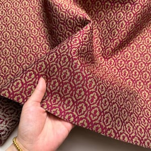 Thicken jacquard fabric, dark red bronze color jacquard fabric, windbreaker fabric, vest fabric, suit bag fabric handmade DIY