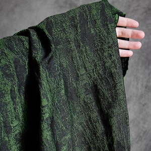 Black and green color jacquard, wedding dress fabric, for cosplay