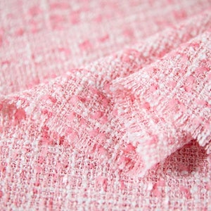 3Color light pink/off-white/light blue color fabric, woven tweed fabric, Autumn fabric, by the yard