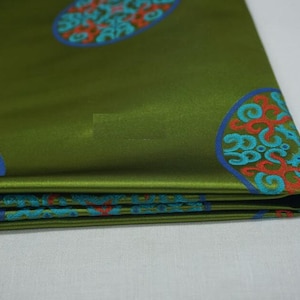 Green color brocade fabric, jacquard brocade fabric, by the yard