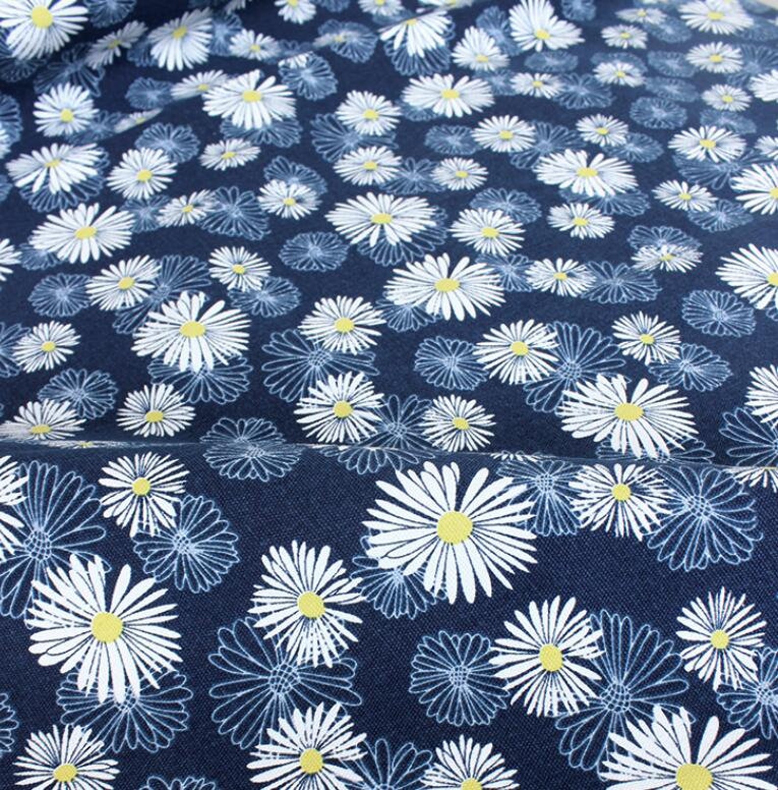 Tissu daisy tissu marguerite imprimé tissu toile tissu diy Etsy