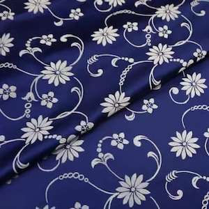 Chinese Traditional Auspicious Patterns Fabric, Navy Blue Brocade Fabric, Jacquard Fabric, Lucky Pattern Fabric