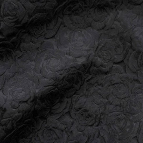 20%OFF-Fashion jacuqard fabric, 3D black rose style jacquard fabric, wedding jacket dress fabric, by the yard