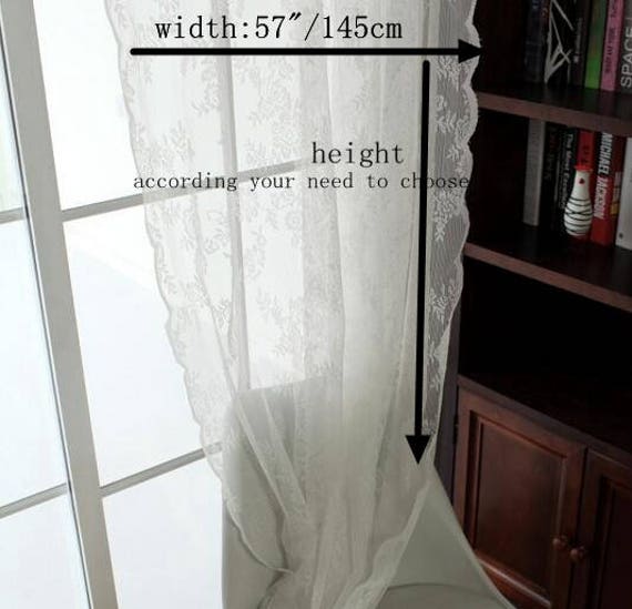Sale Cream White Fabric Window Curtains Fabric White Lace Etsy