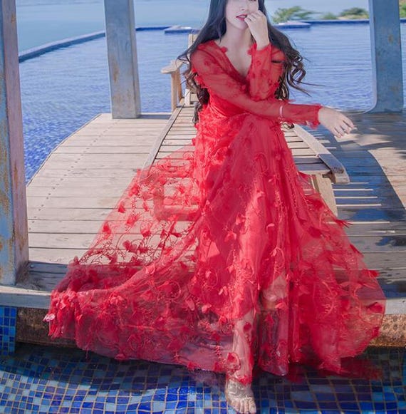flower net gown