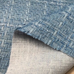 ON SALE,Autumn and Winter fabric, light grey blue color fabric, woven tweed fabric, , by the yard