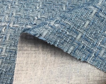ON SALE,Autumn and Winter fabric, light grey blue color fabric, woven tweed fabric, , by the yard