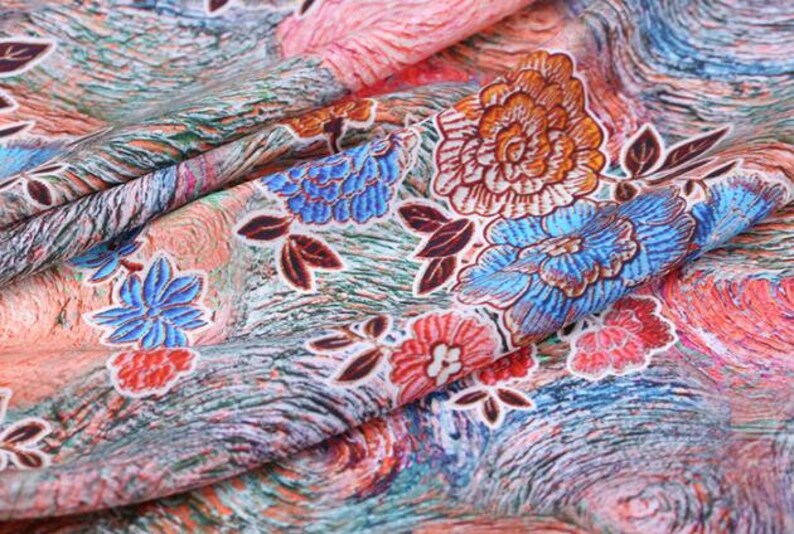 114 cm for wedding silk dress fabric -FXY-45 Wide 100/% Flower silk crepe fabric with color flower pattern 16mm