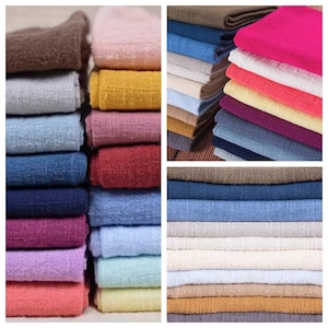 Sale, 27 Color Soft and Comfortable Cotton Linen Fabric, Pure Color Cotton Linen Fabric, for Summer Dress, Fabric by the yard