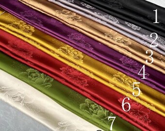 30%OFF-8 Color New Chinese style jacquard fabric with rose pattern, smooth fabric, Hanfu cheongsam fabric, fabric by the yard