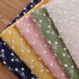 5 Color cotton linen fabric, floral style fabric, embroidered floral fabric, cushion fabric, wholesale,by the yard