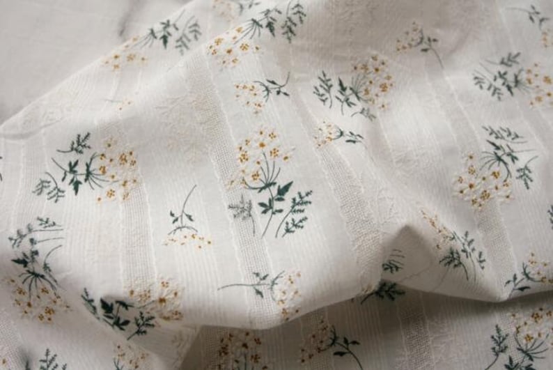 3 Color 100 Cotton Fabric Printed Daisy Fabric Summer Dress Etsy