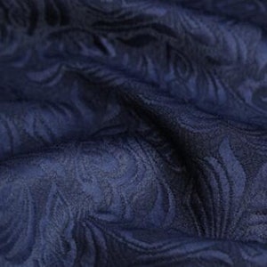 High quality jacquard fabric, navy blue color jacquard fabric, wedding jaquard fabric, by the yard