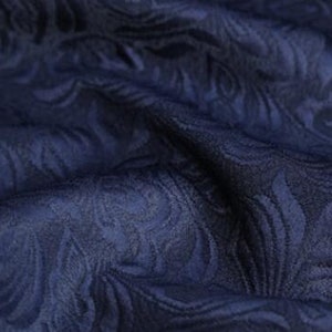 High quality jacquard fabric, navy blue color jacquard fabric, wedding jaquard fabric, by the yard
