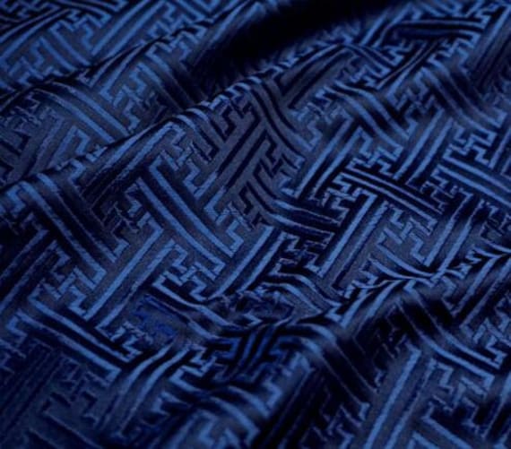 Navy Blue Color Brocade Fabric Jacquard Brocade Fabric by Etsy