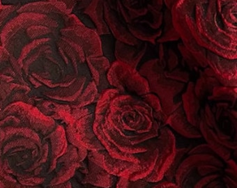 20%OFF-Fashion jacuqard fabric, 3D black rose style jacquard fabric, wedding jacket dress fabric, by the yard
