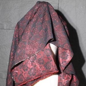 20%OFF-Fashion jacuqard fabric, black red rose style jacquard fabric, wedding fabric, by the yard