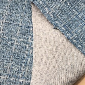 ON SALE,Autumn and Winter fabric, light grey blue color fabric, woven tweed fabric, , by the yard image 3