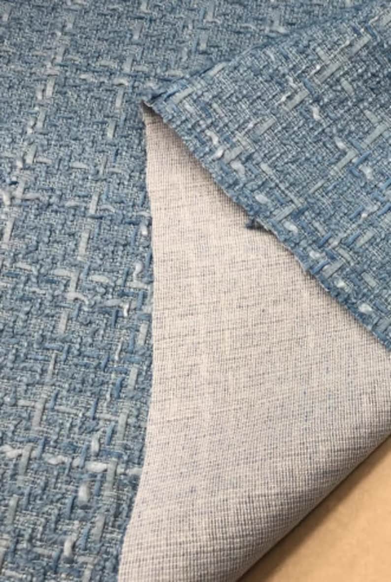 ON SALE,Autumn and Winter fabric, light grey blue color fabric, woven tweed fabric, , by the yard image 3