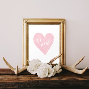DIGITAL Ti Amo impresión de vivero italiano, te amo decoración de la pared del vivero, vivero de niña de corazón rosa italiano, arte de pared imprimible rosa - CUALQUIER TAMAÑO