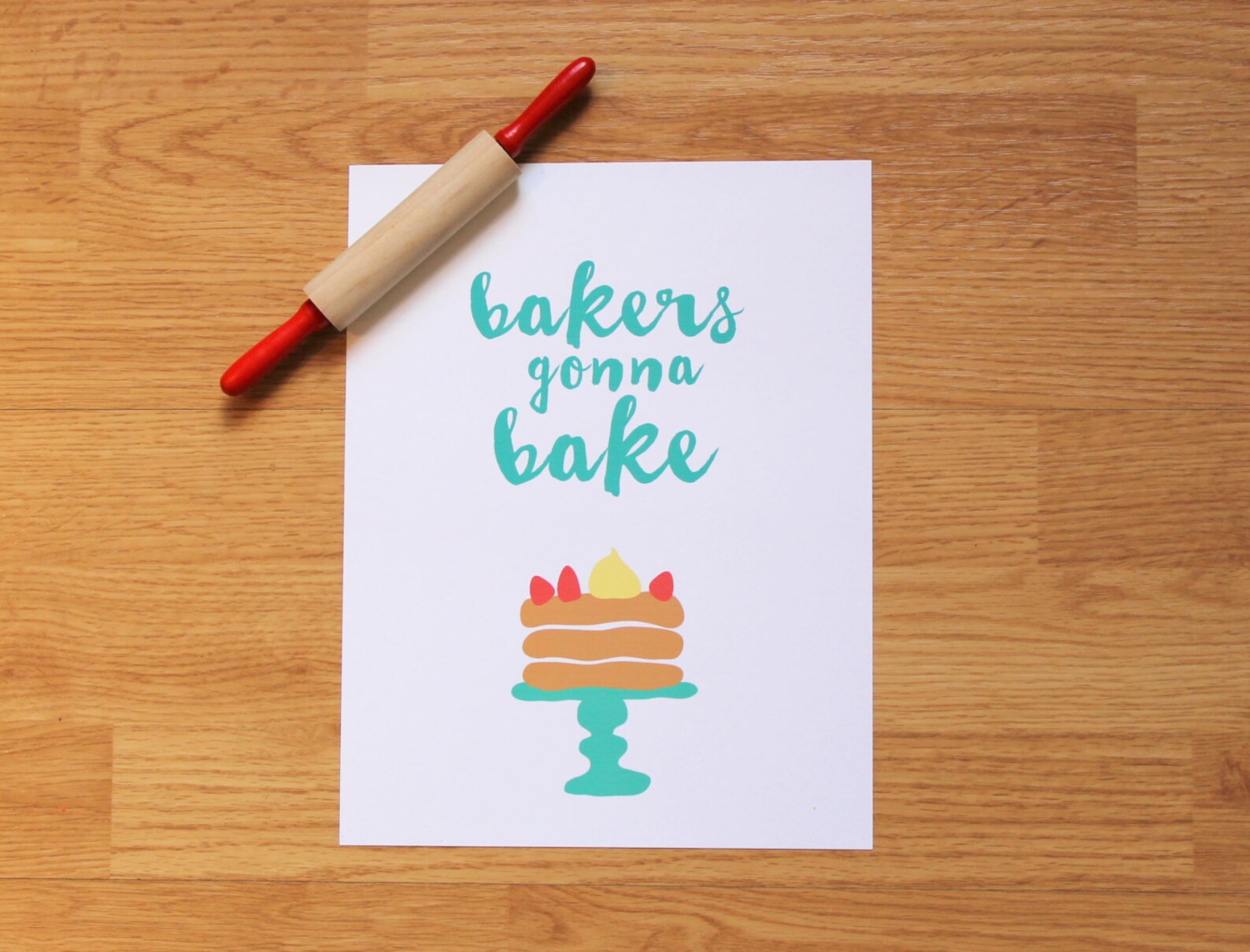 DIGITAL Bakers Gonna Bake Wall Art Play Kitchen Print Etsy